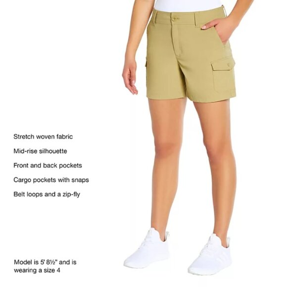 Eddie Bauer Ladies Cargo Pocket Shorts Khaki Size 12 NWT - Picture 6 of 11